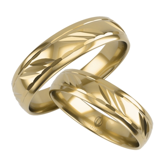 Obrączka złota półokrągła zdobienia - L04 (5 mm)