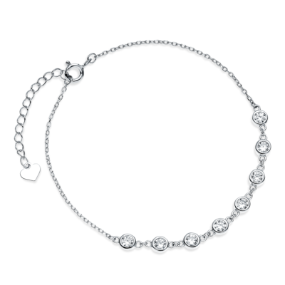 Srebrna bransoletka cyrkonie