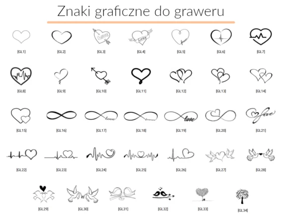znaki graficzne w grawerze na obrączce