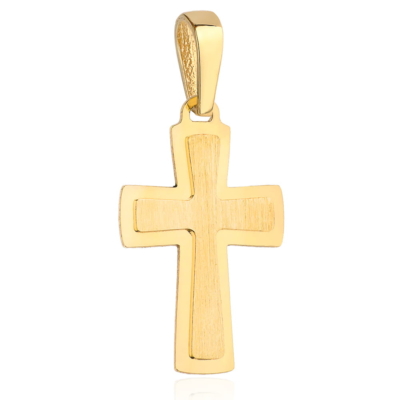 Krzyżyk złoty satynowany, pr. 585
