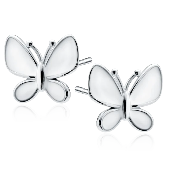 Srebrne kolczyki Motyl, emalia, pr. 925