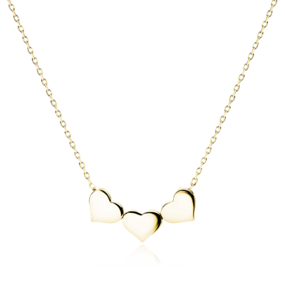 Srebrny pozłacany naszyjnik Serca, choker, pr. 925