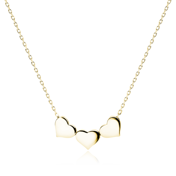 Srebrny pozłacany naszyjnik Serca, choker, pr. 925