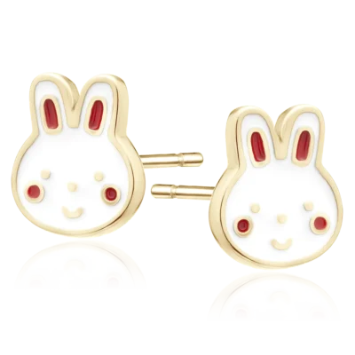 Srebrne pozłacane kolczyki Króliczki, pr. 925