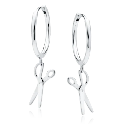 Kolczyki srebrne Koła, nożyczki, pr. 925