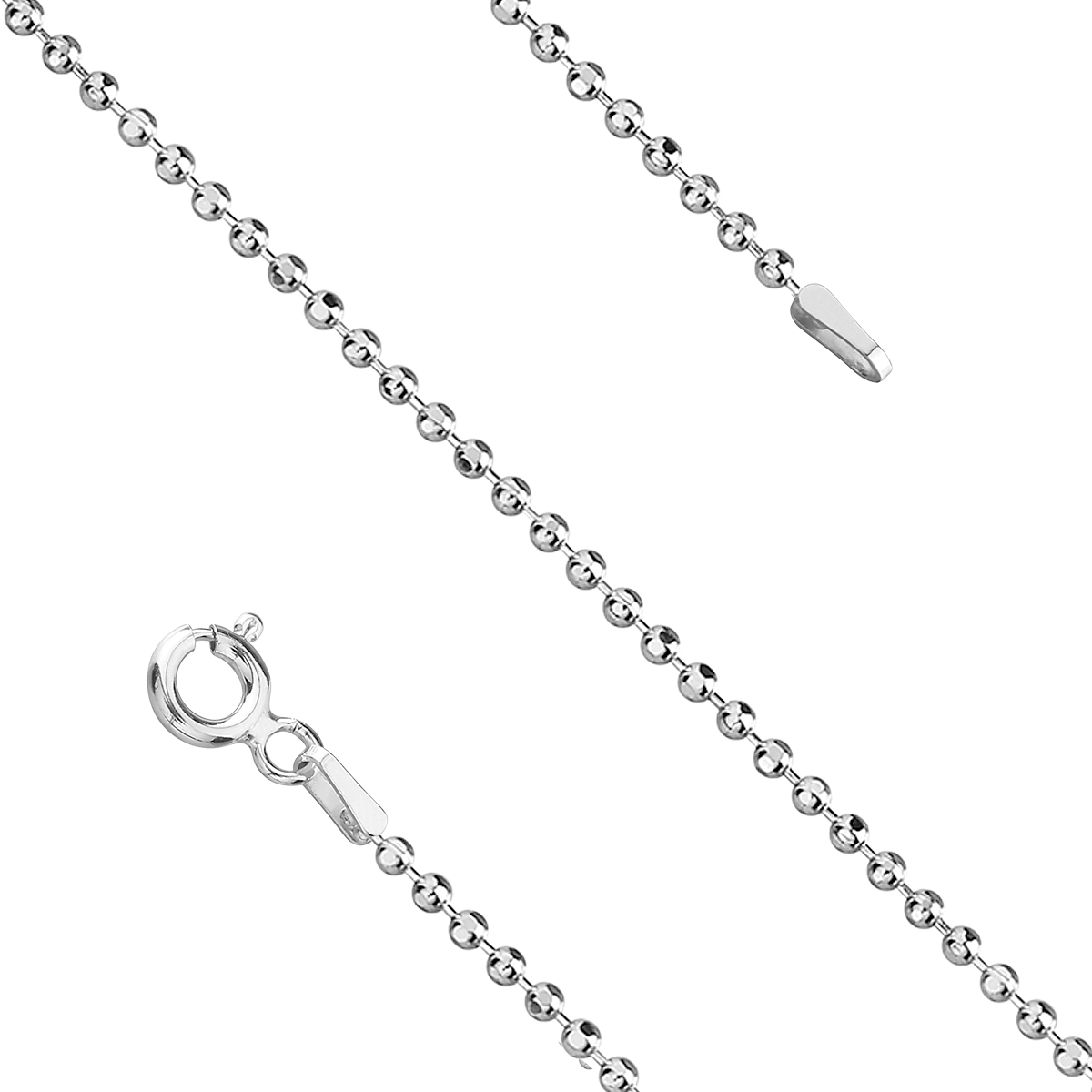 Srebrny łańcuszek Kulki, sz. 1,8 mm, pr. 925