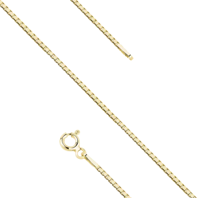 Łańcuszek srebrny pozłacany Kostka, sz. 1,0 mm, pr. 925