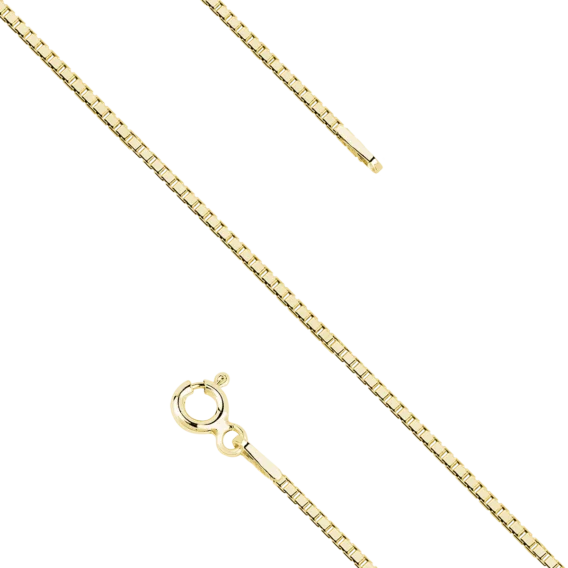 Łańcuszek srebrny pozłacany Kostka, sz. 1,0 mm, pr. 925