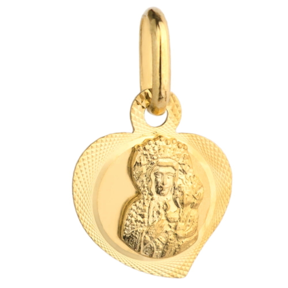 Medalik złoty Serce, Matka Boska Częstochowska, pr. 585