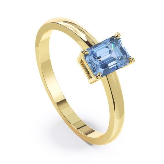 Pierścionek złoty Topaz Swiss Blue, pr. 585