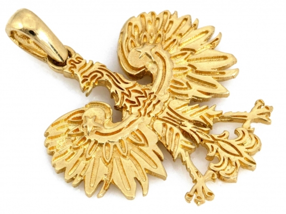 Zawieszka złota Orzeł w koronie, pr. 585