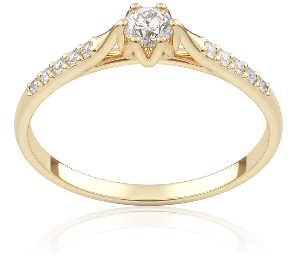 Pierścionek złoty z Brylantami 0.24 ct, pr. 585