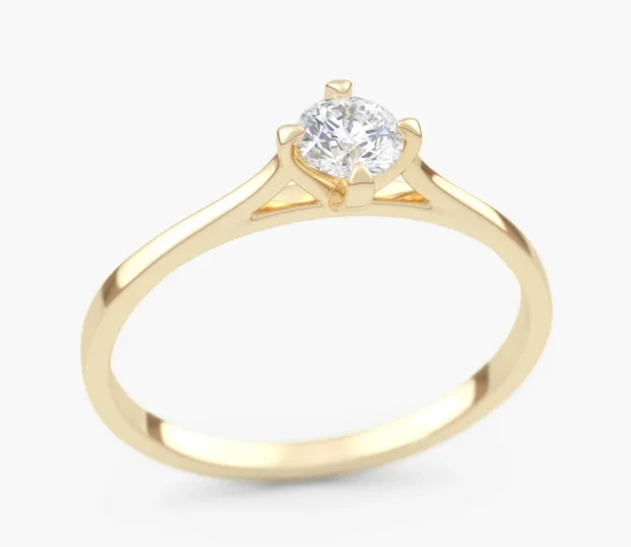 Pierścionek złoty z Brylantem 0,25 ct, pr. 585