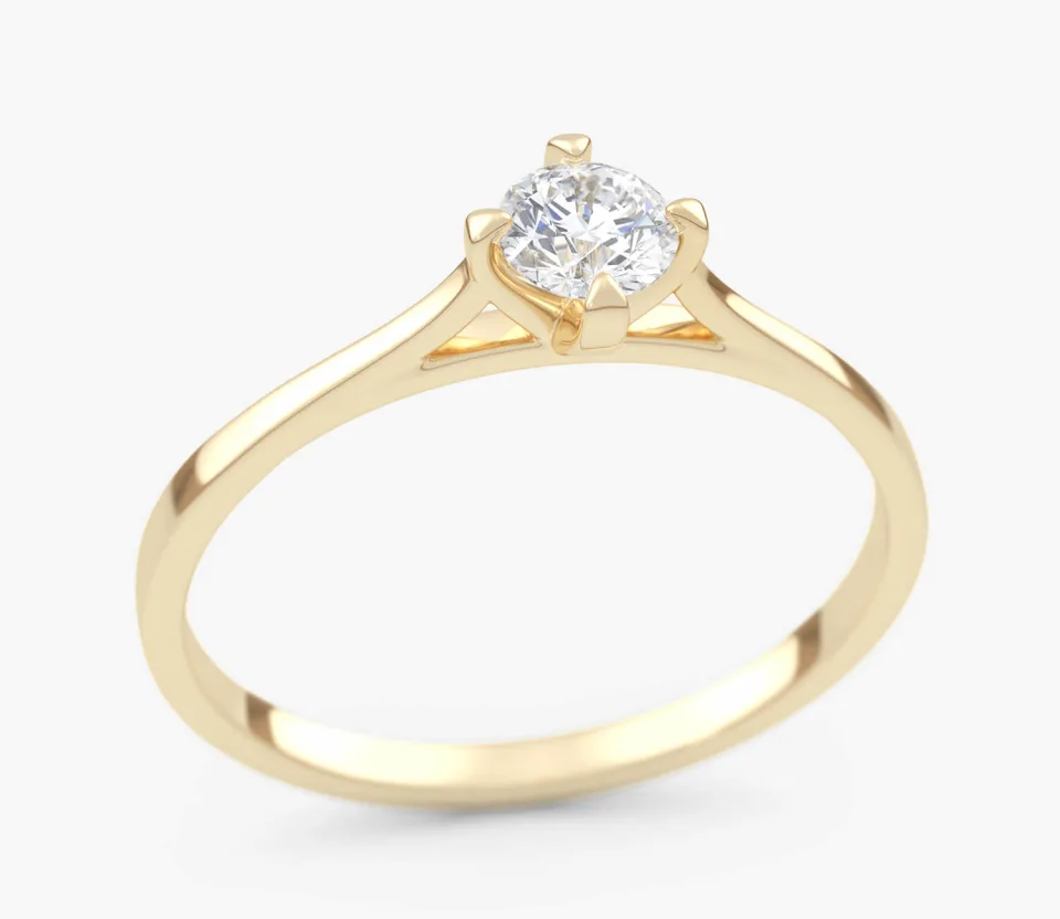 Pierścionek złoty z Brylantem 0,25 ct, pr. 585