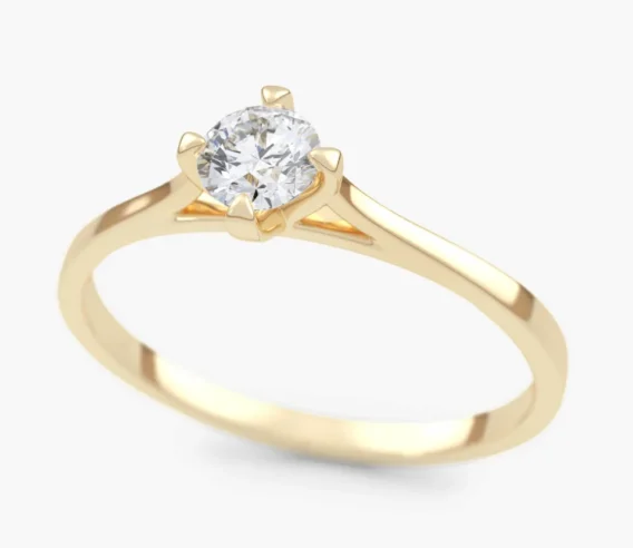 Pierścionek złoty z Brylantem 0,25 ct, pr. 585