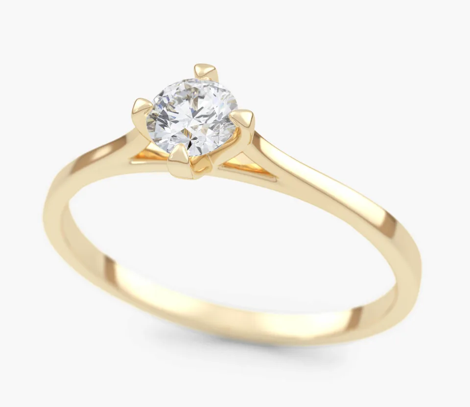 Pierścionek złoty z Brylantem 0,25 ct, pr. 585