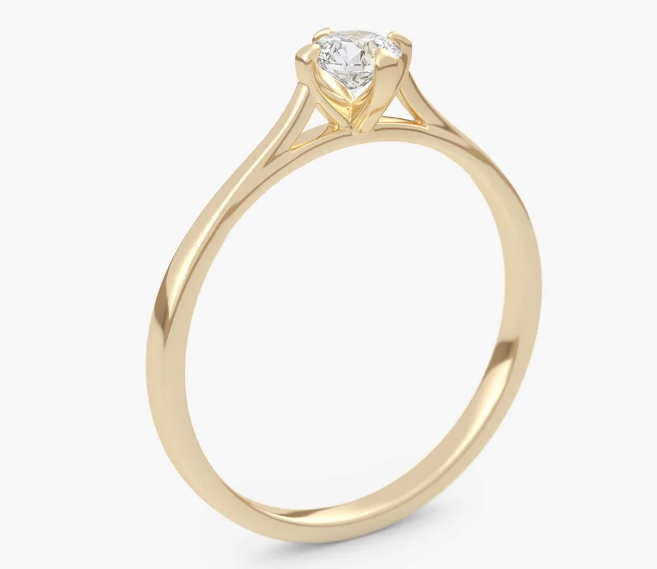 Pierścionek złoty z Brylantem 0,25 ct, pr. 585