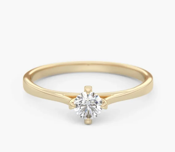 Pierścionek złoty z Brylantem 0,25 ct, pr. 585
