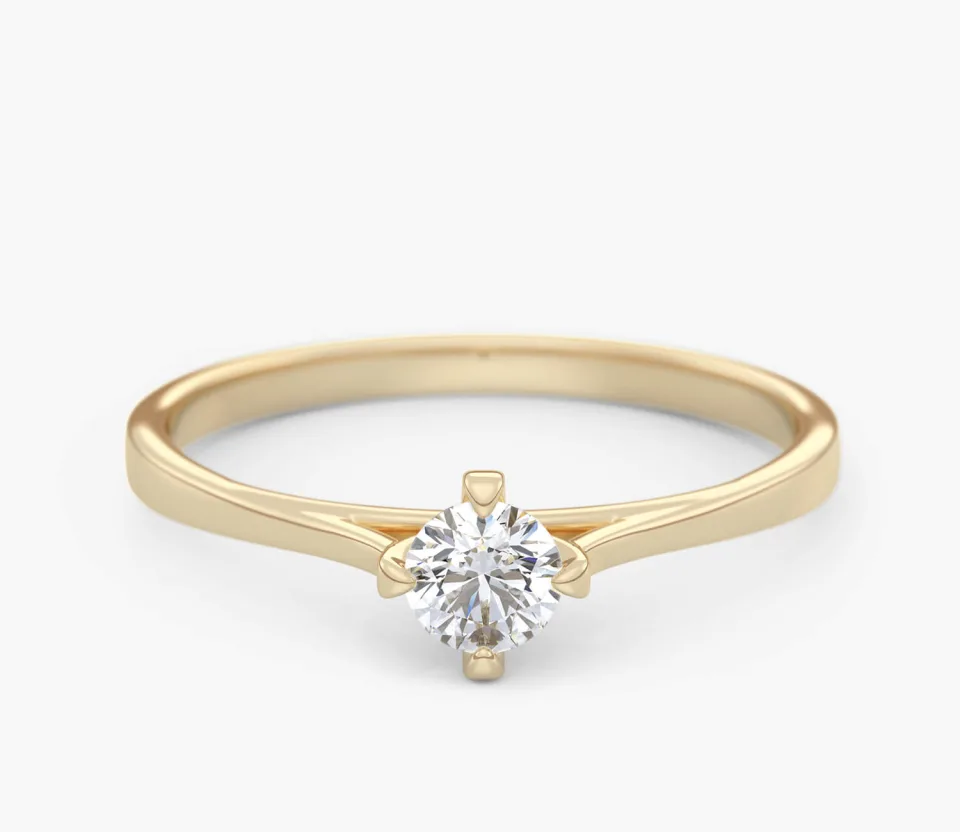 Pierścionek złoty z Brylantem 0,25 ct, pr. 585
