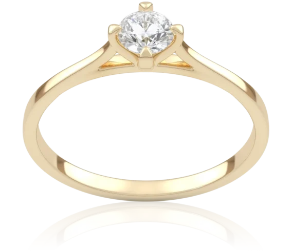 Pierścionek złoty z Brylantem 0,25 ct, pr. 585
