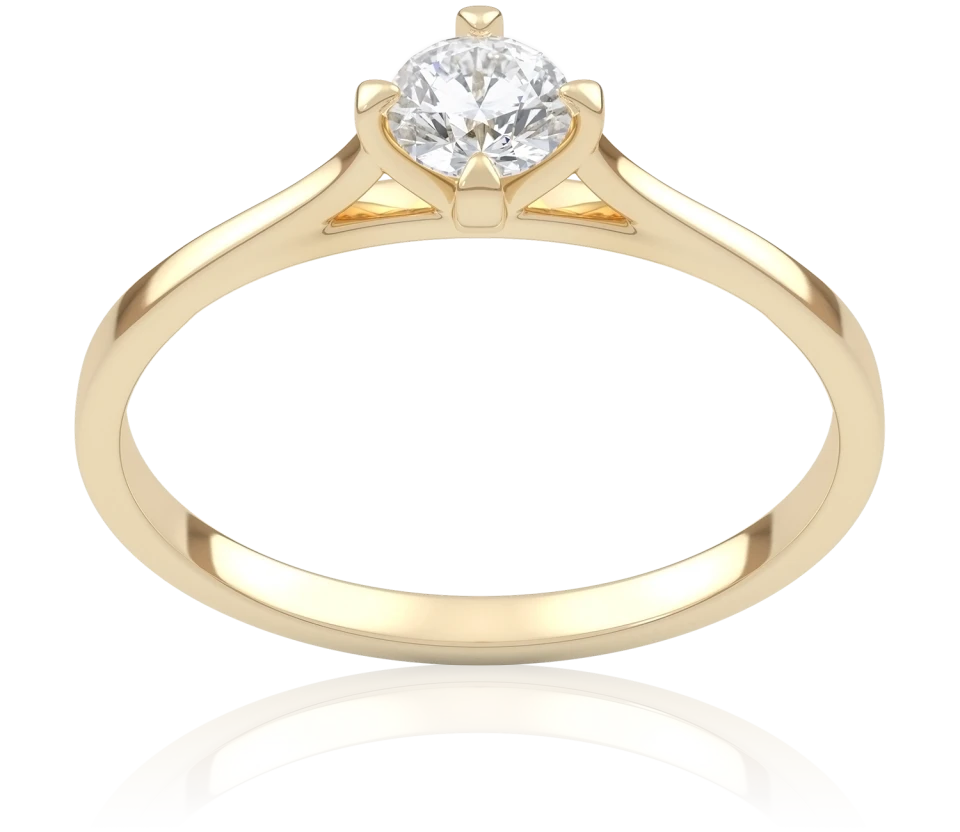 Pierścionek złoty z Brylantem 0,25 ct, pr. 585