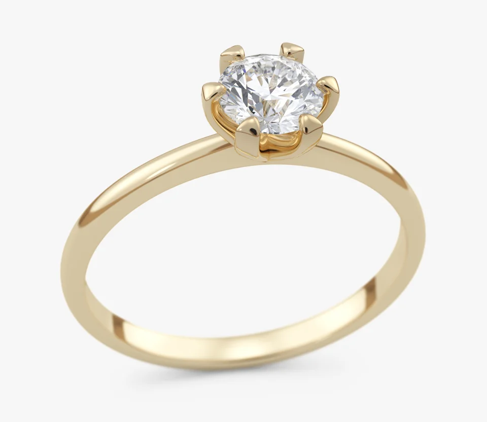 Pierścionek złoty z Diamentem Laboratoryjnym 0,54 ct, pr. 585