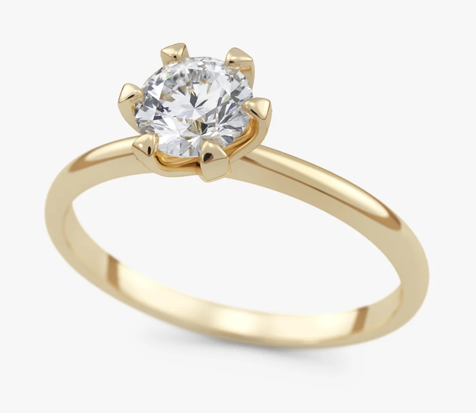Pierścionek złoty z Diamentem Laboratoryjnym 0,54 ct, pr. 585