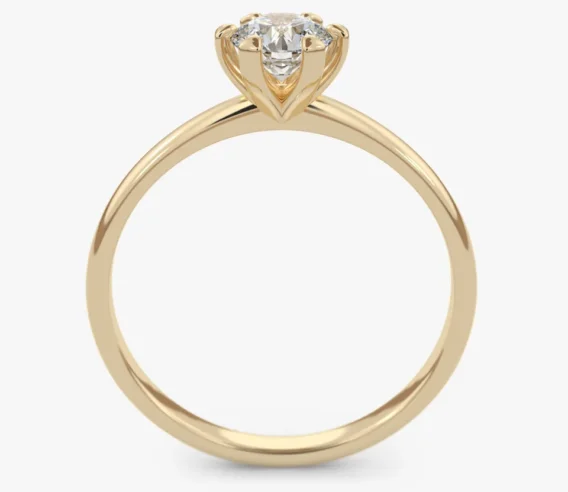 Pierścionek złoty z Diamentem Laboratoryjnym 0,54 ct, pr. 585