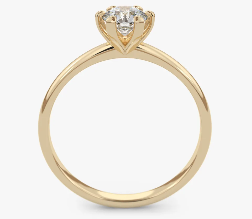 Pierścionek złoty z Diamentem Laboratoryjnym 0,54 ct, pr. 585