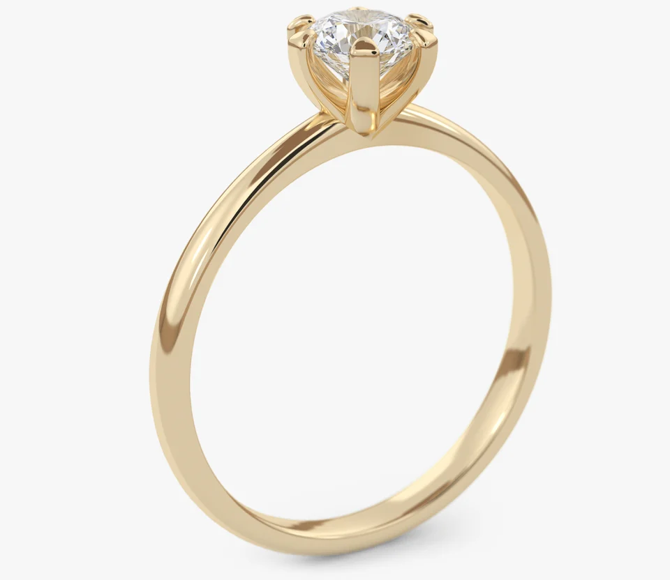 Pierścionek złoty z Diamentem Laboratoryjnym 0,54 ct, pr. 585