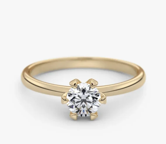 Pierścionek złoty z Diamentem Laboratoryjnym 0,54 ct, pr. 585