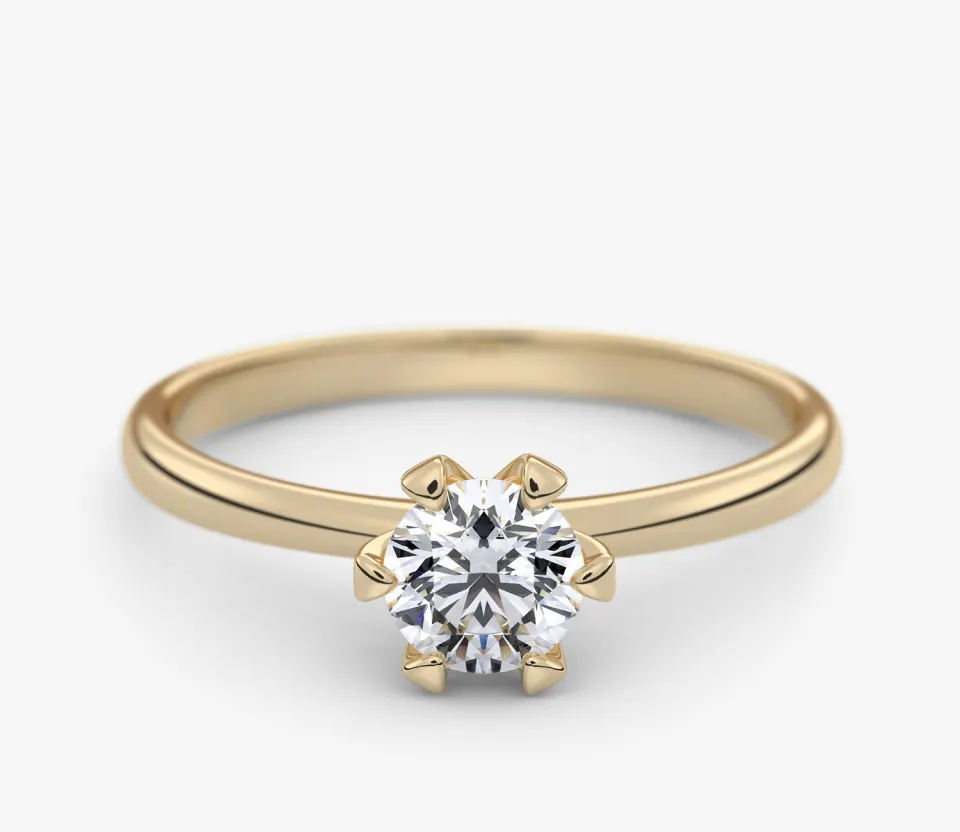 Pierścionek złoty z Diamentem Laboratoryjnym 0,54 ct, pr. 585