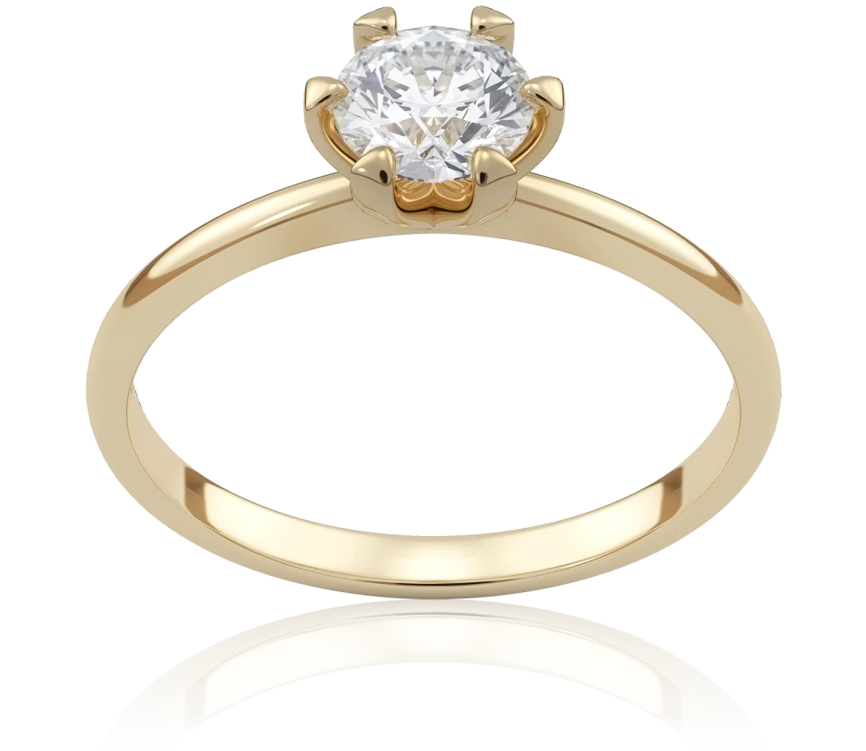 Pierścionek złoty z Diamentem Laboratoryjnym 0,54 ct, pr. 585