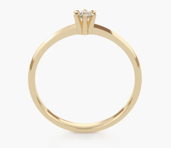 Pierścionek złoty z Brylantem 0.07 ct, pr. 585