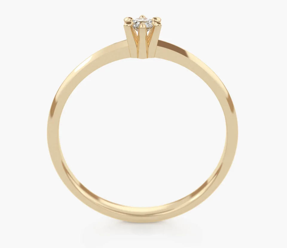 Pierścionek złoty z Brylantem 0.07 ct, pr. 585