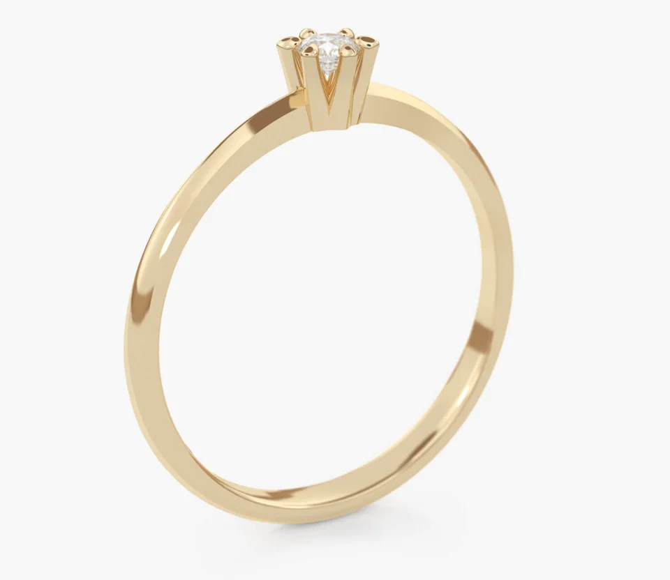 Pierścionek złoty z Brylantem 0.07 ct, pr. 585
