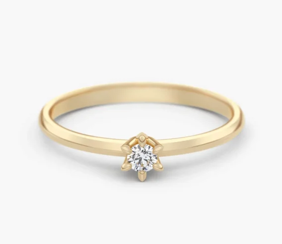 Pierścionek złoty z Brylantem 0.07 ct, pr. 585