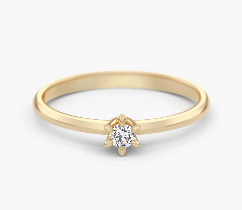 Pierścionek złoty z Brylantem 0.07 ct, pr. 585