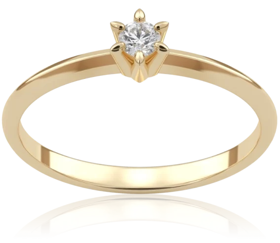 Pierścionek złoty z Brylantem 0.07 ct, pr. 585