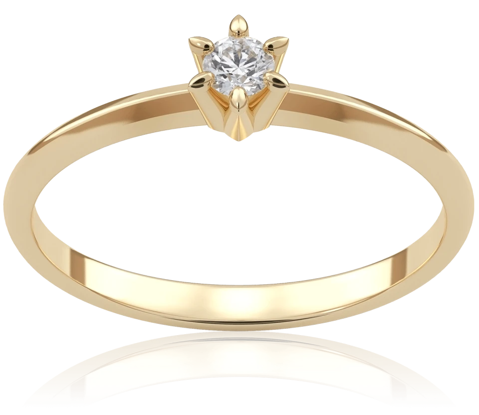 Pierścionek złoty z Brylantem 0.07 ct, pr. 585