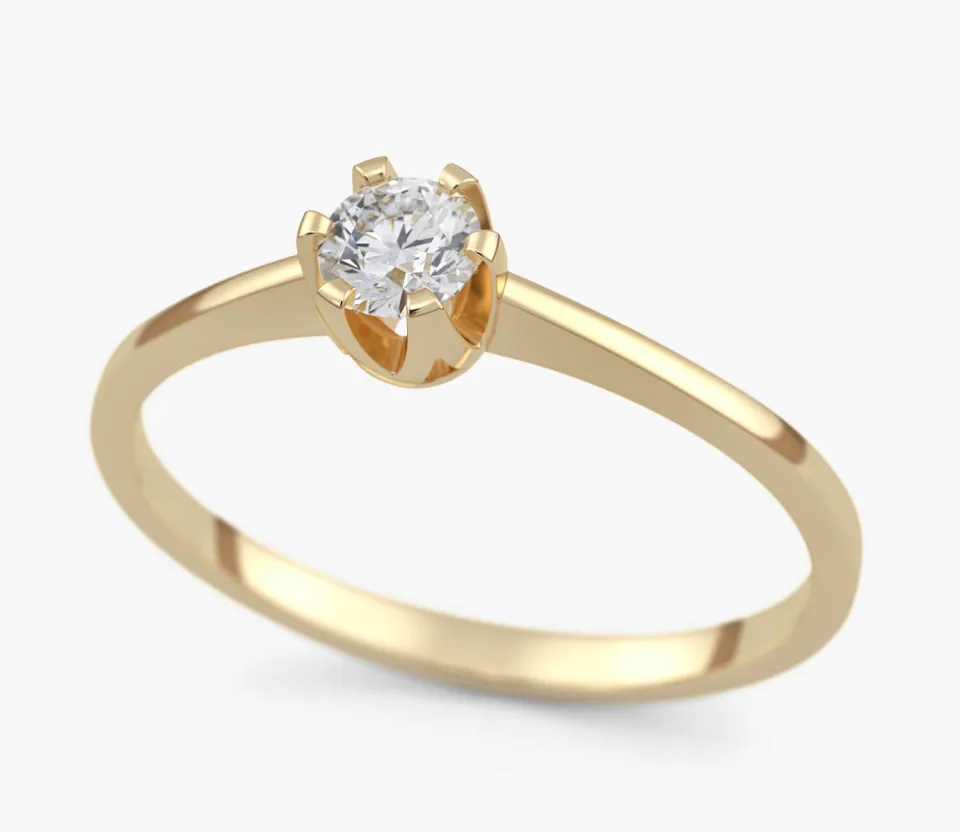Pierścionek złoty z Brylantem 0,18 ct, pr. 585