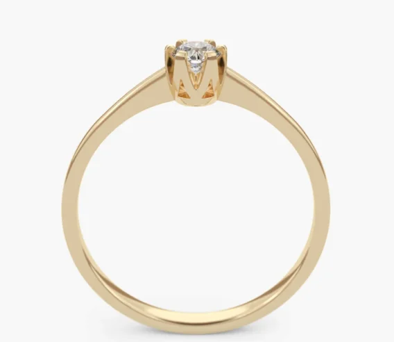 Pierścionek złoty z Brylantem 0,18 ct, pr. 585