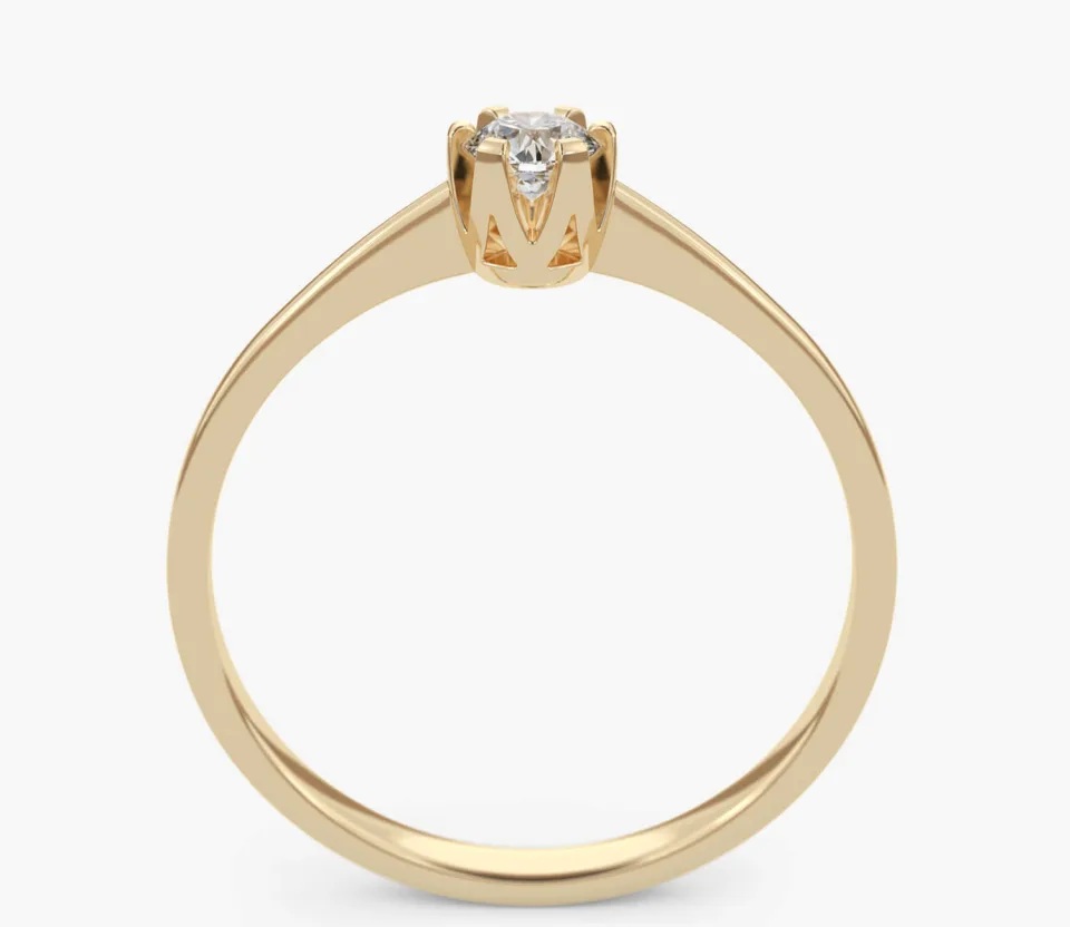 Pierścionek złoty z Brylantem 0,18 ct, pr. 585