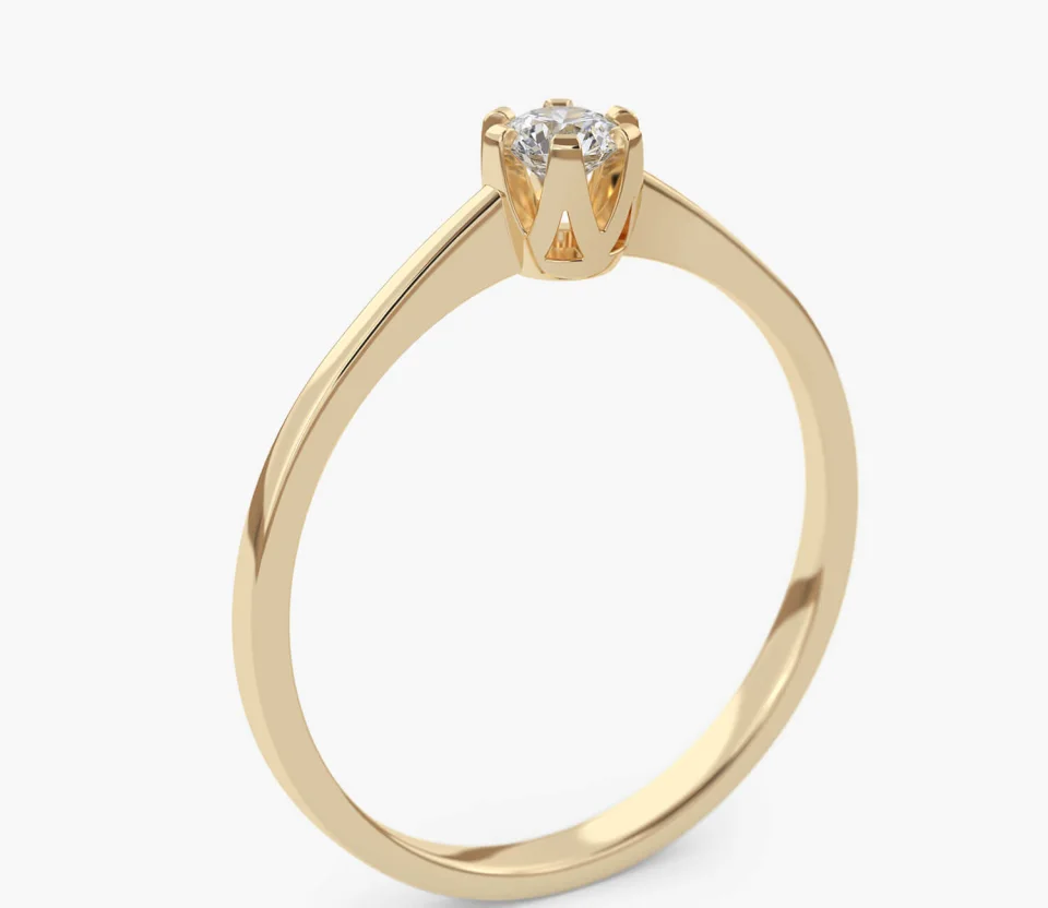 Pierścionek złoty z Brylantem 0,18 ct, pr. 585