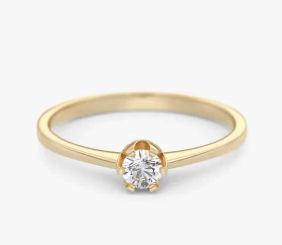 Pierścionek złoty z Brylantem 0,18 ct, pr. 585
