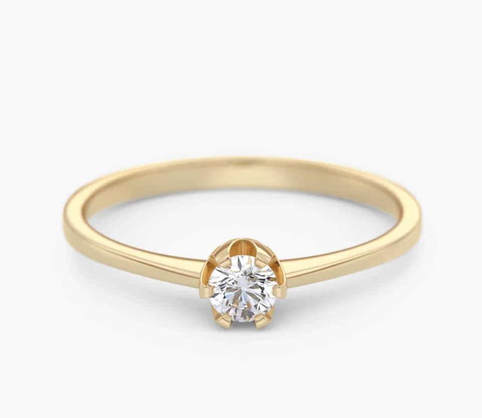 Pierścionek złoty z Brylantem 0,18 ct, pr. 585