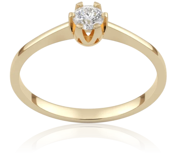 Pierścionek złoty z Brylantem 0,18 ct, pr. 585