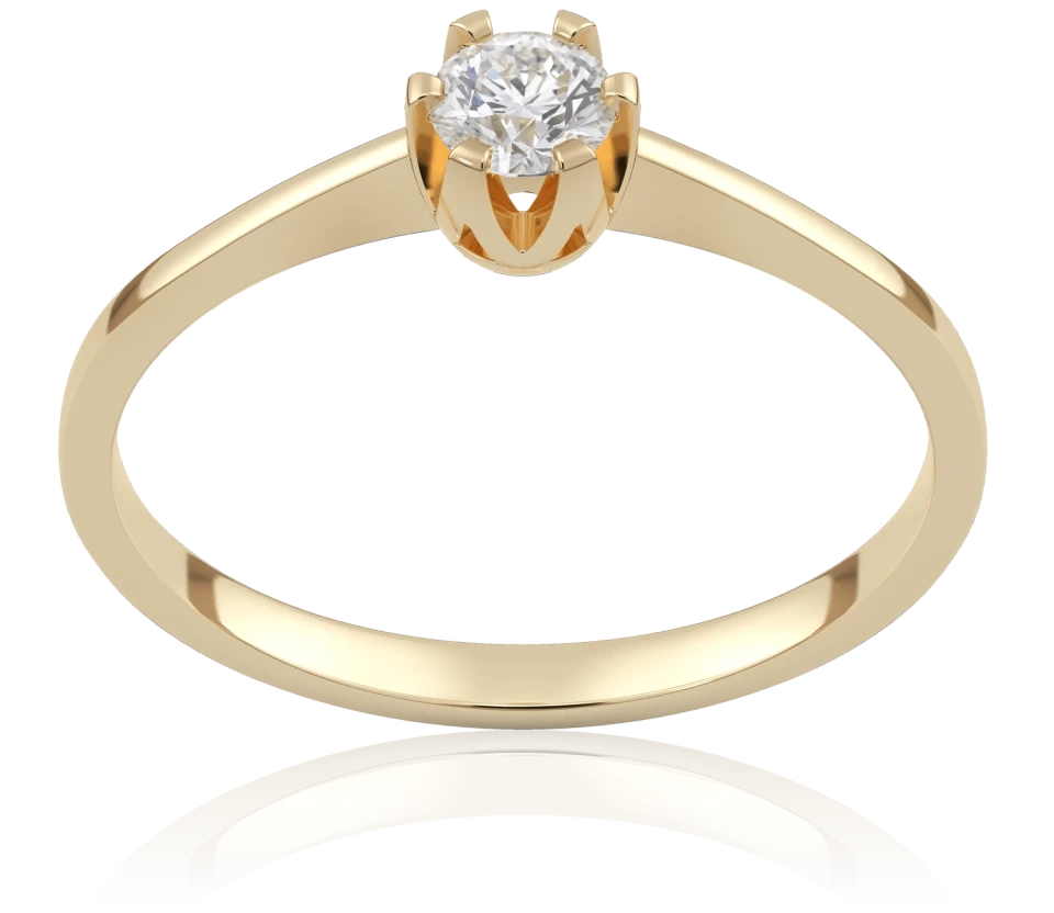 Pierścionek złoty z Brylantem 0,18 ct, pr. 585