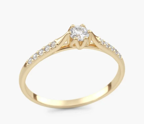 Pierścionek złoty z Brylantami 0.24 ct, pr. 585