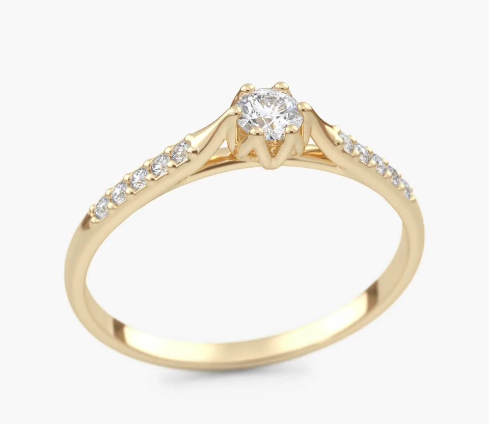 Pierścionek złoty z Brylantami 0.24 ct, pr. 585